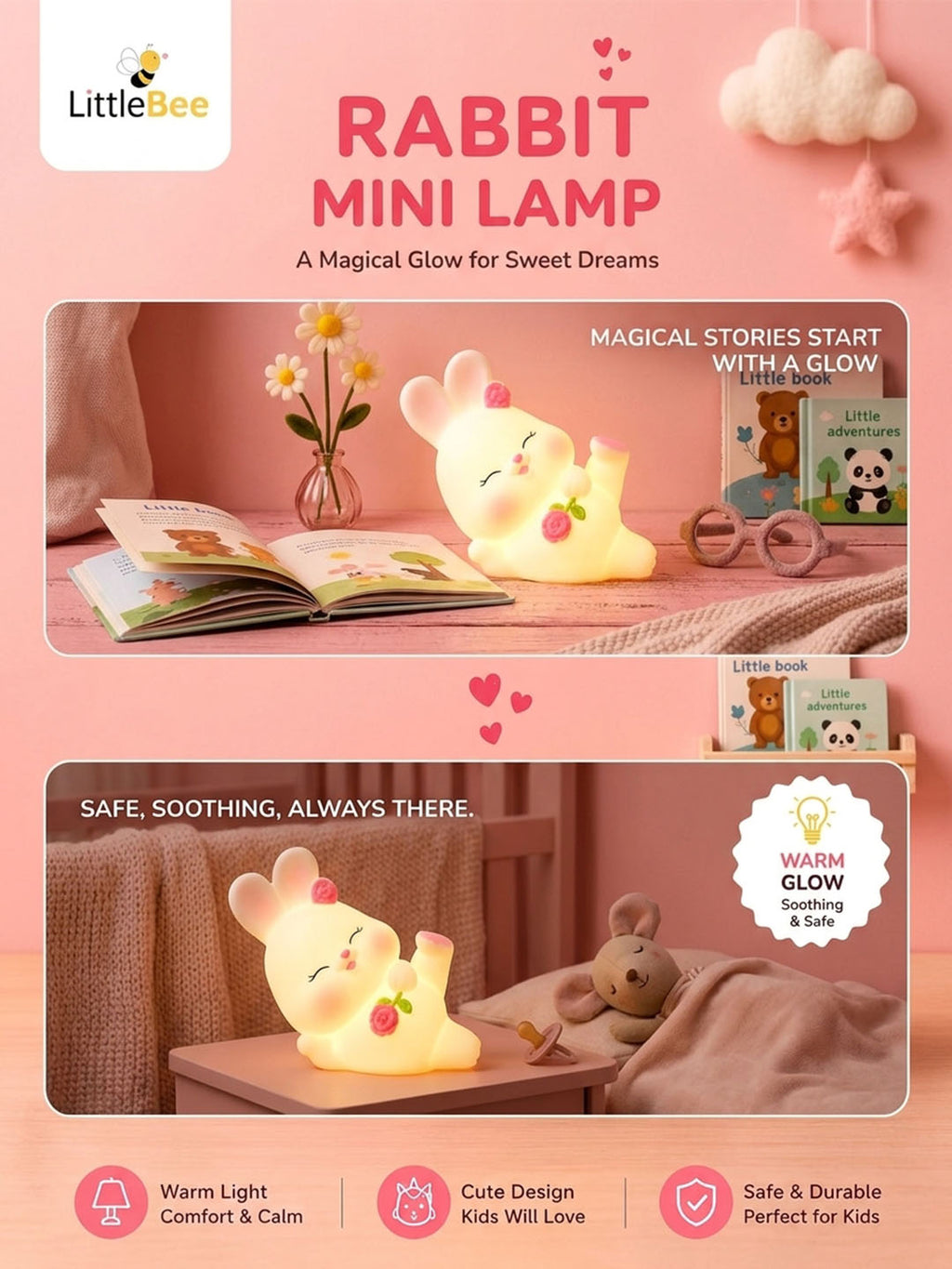Sleeping Bunny LED Mini Night Lamp | LittleBee
