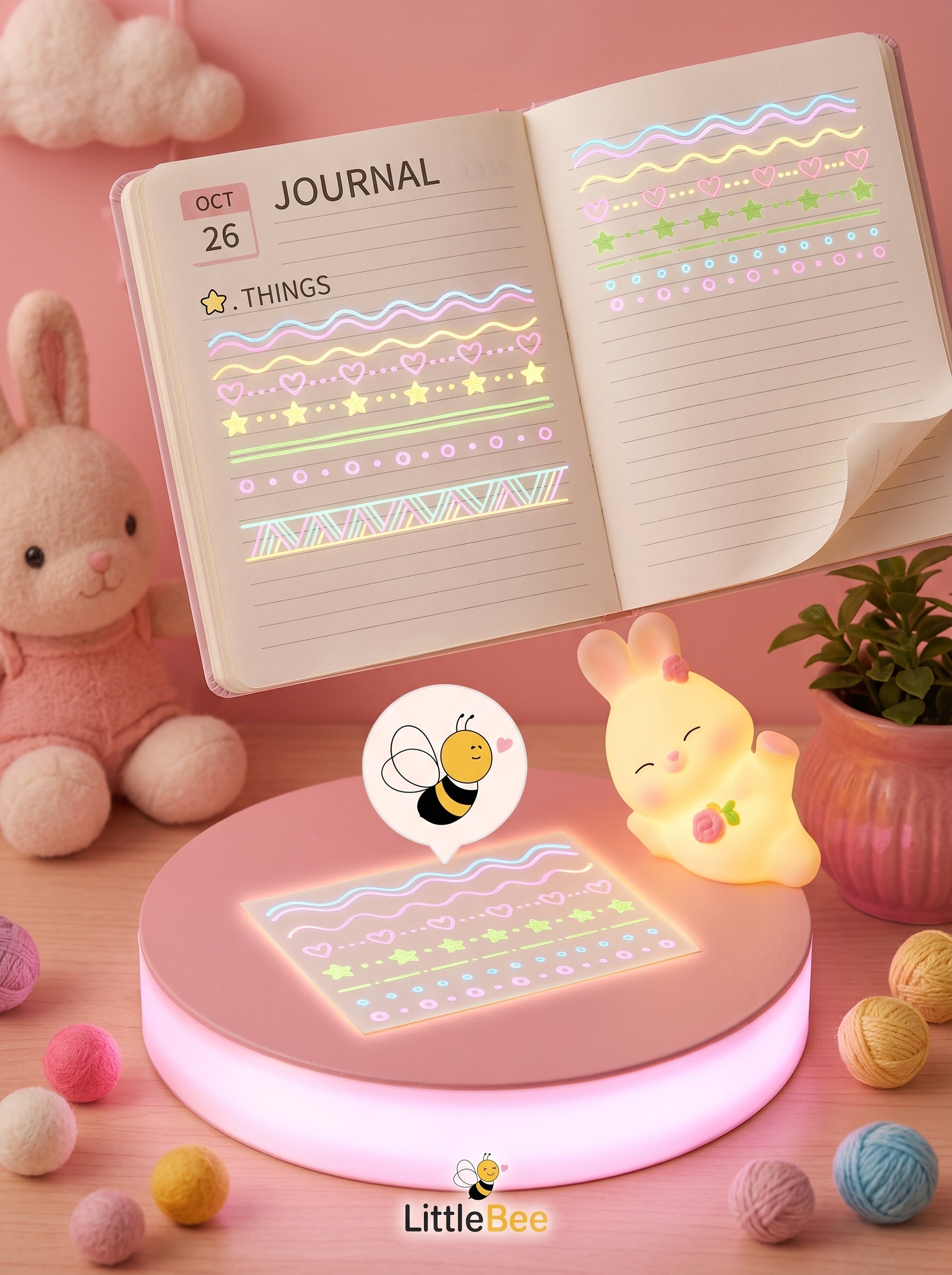 Shuttle Art Linear Roller Pen Set – 6 Pastel Magic Border Pattern Pens for Journaling, Scrapbooking, Planners & Creative Note Taking | LittleBee