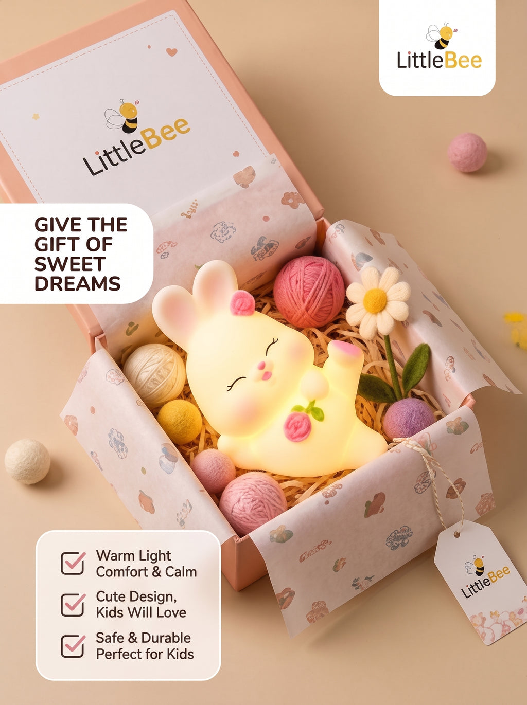 Sleeping Bunny LED Mini Night Lamp | LittleBee