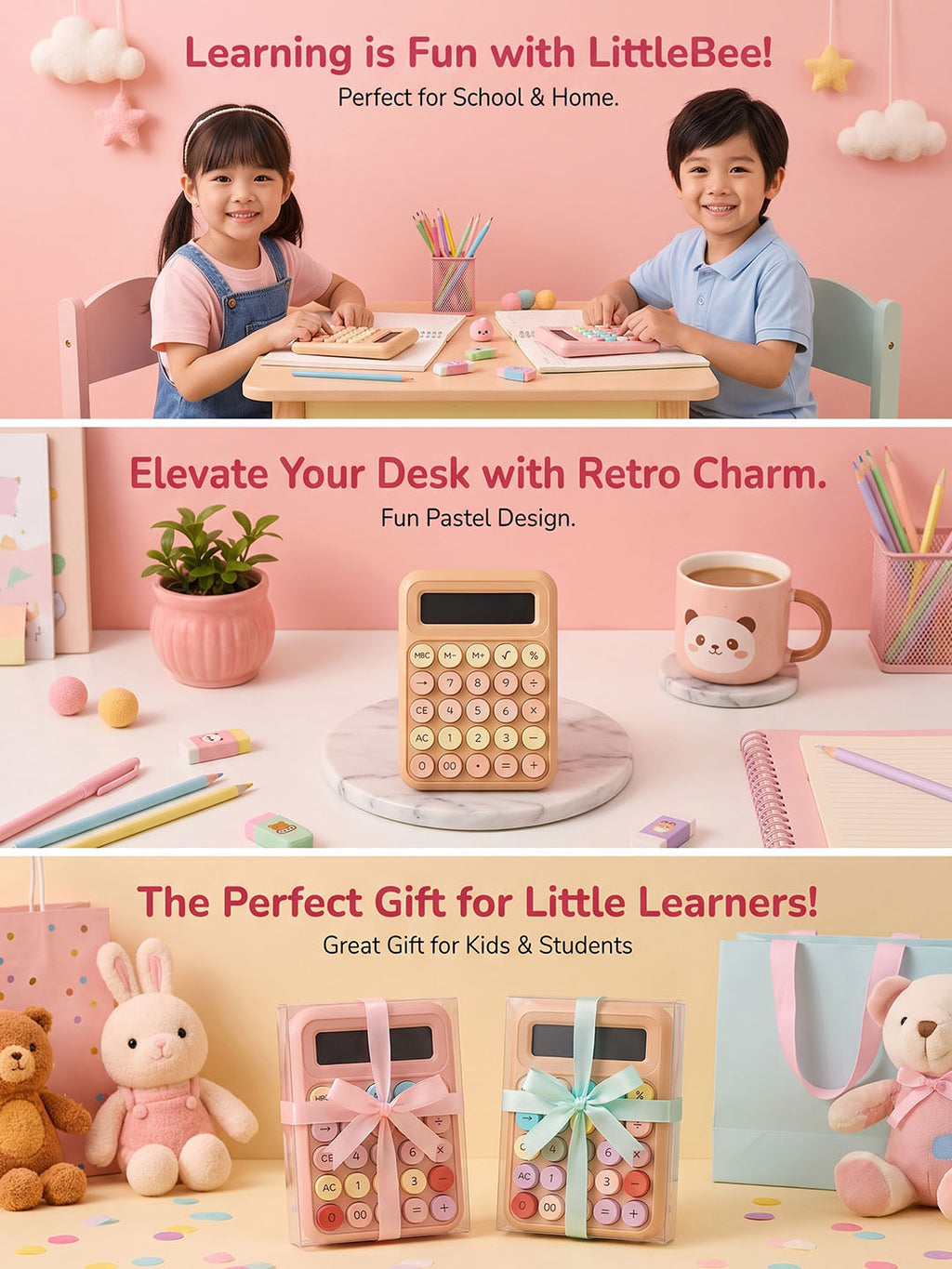 Cute Pastel Mechanical Calculator | Littlebee