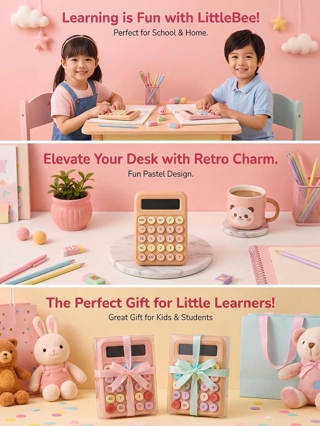 Cute Pastel Mechanical Calculator | Littlebee