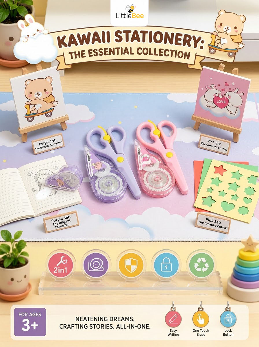 Kawaii 2-in-1 Correction Tape & Scissors | LittleBee