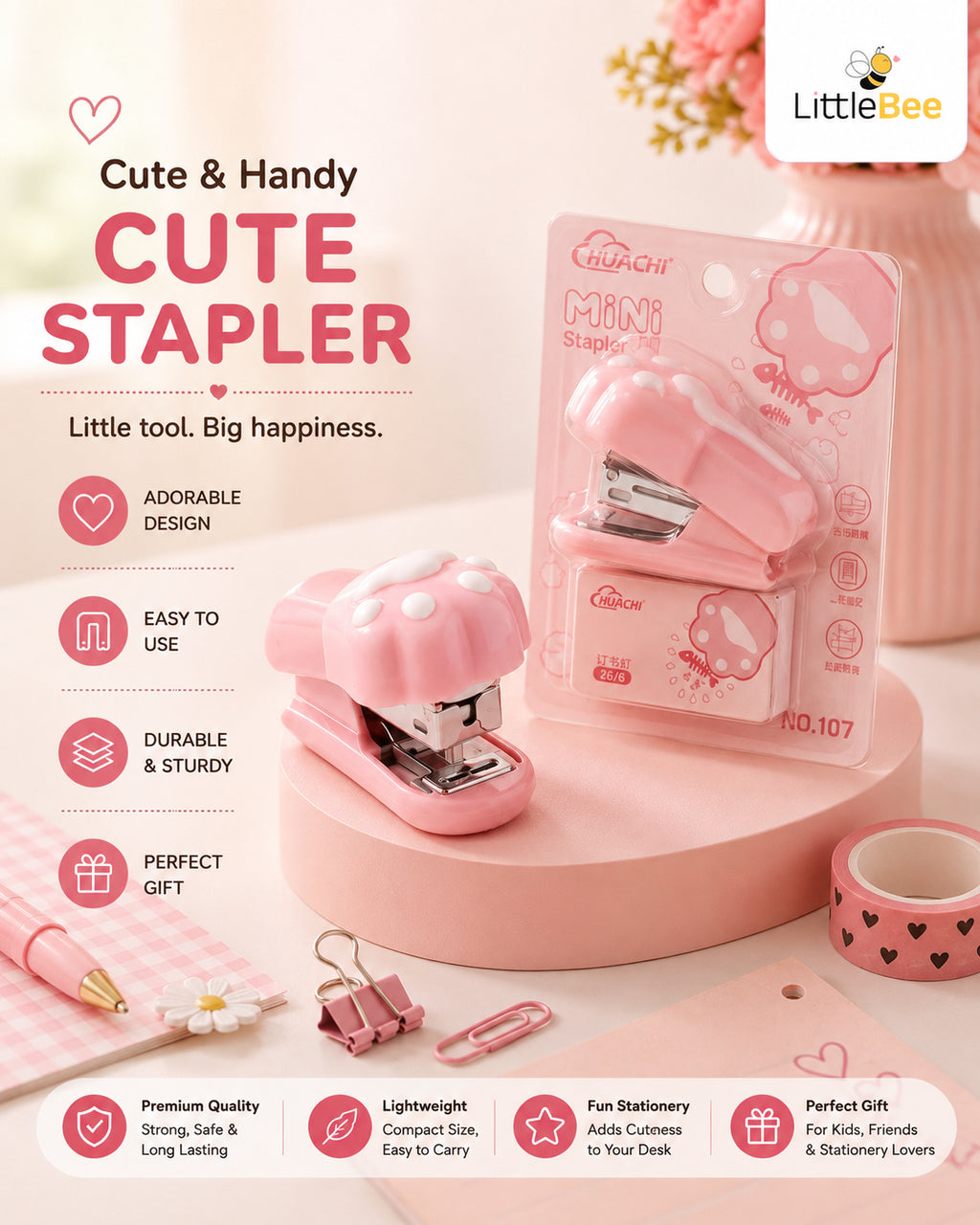 Cute Kawaii Mini Stapler | LittleBee