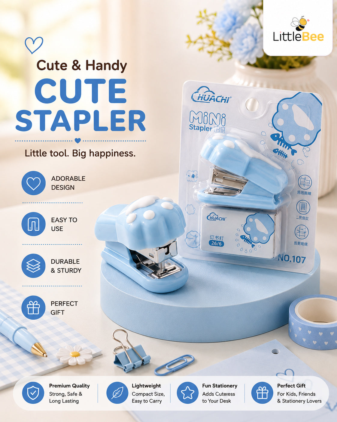 Cute Kawaii Mini Stapler | LittleBee
