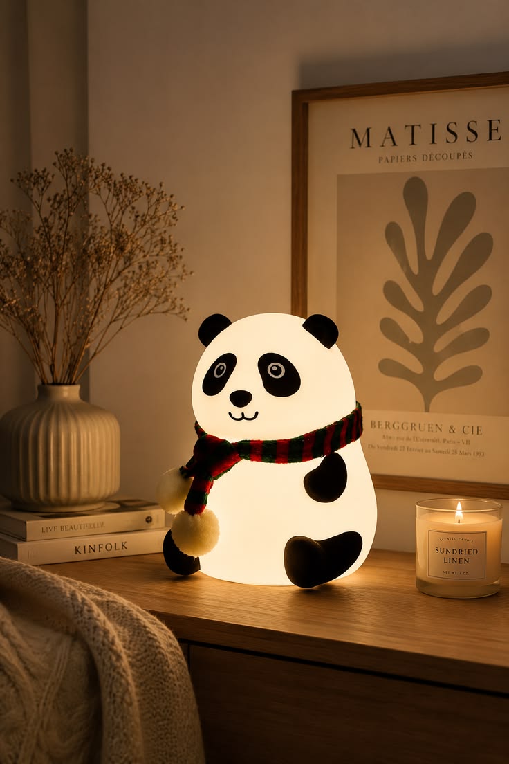 9-Color Panda Silicone Night Lamp | Rechargeable Touch LED Lamp | LittleBee