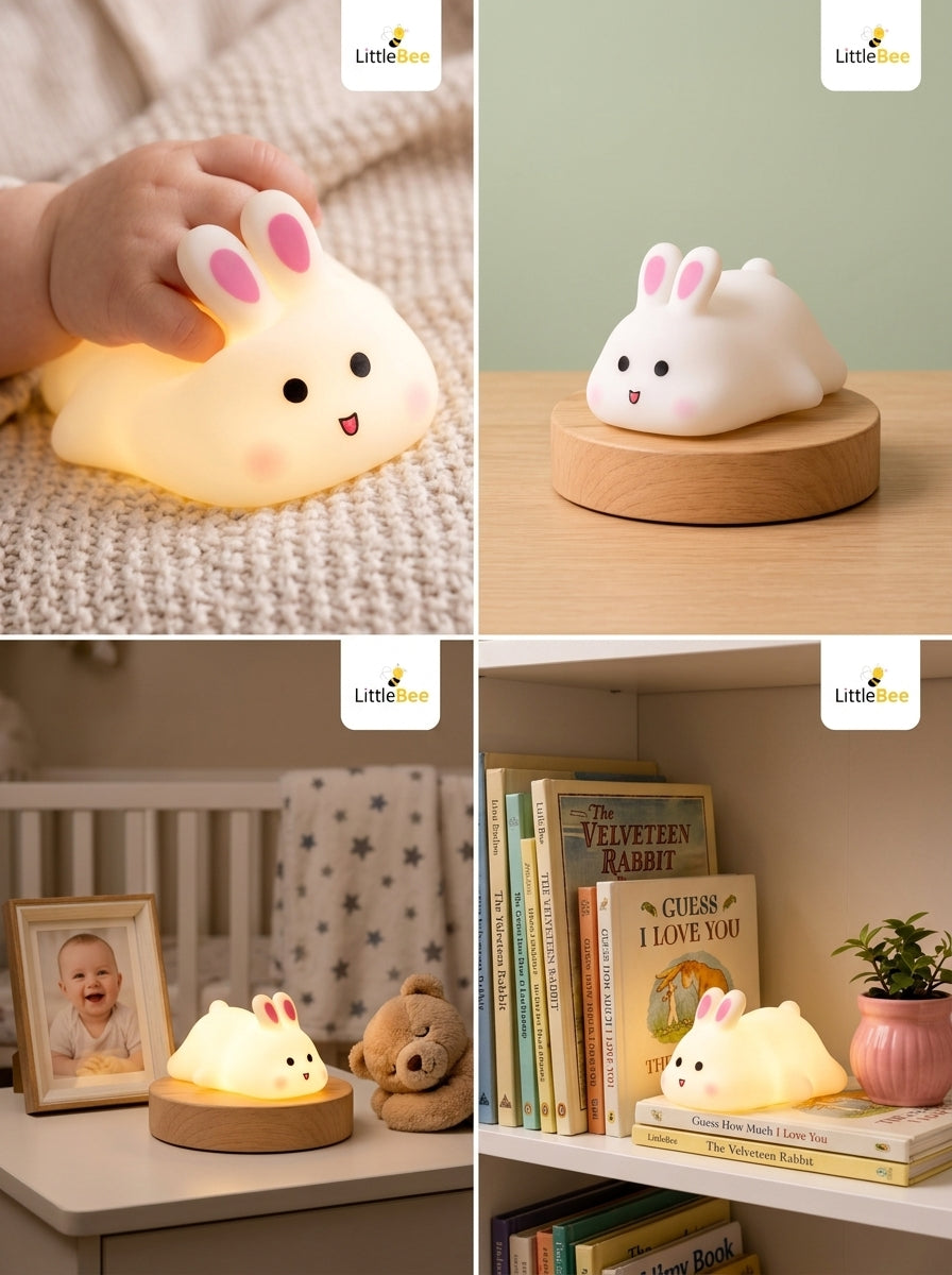 Cute Rabbit  LED Night Lamp – Soft Warm Glow Mini Bedside Lamp | LittleBee