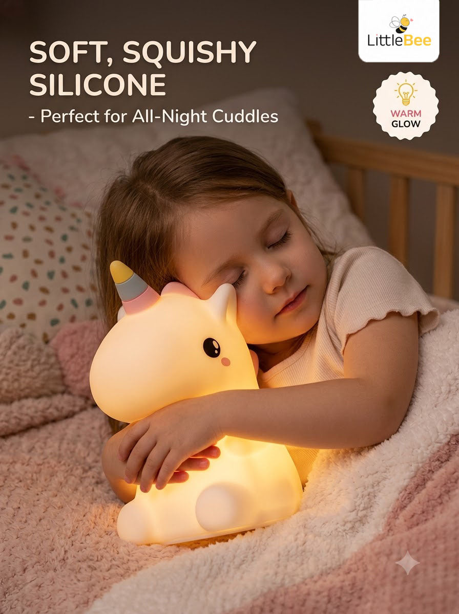 Unicorn Rechargable Silicone Colour Changing Night Lamp |  LittleBee