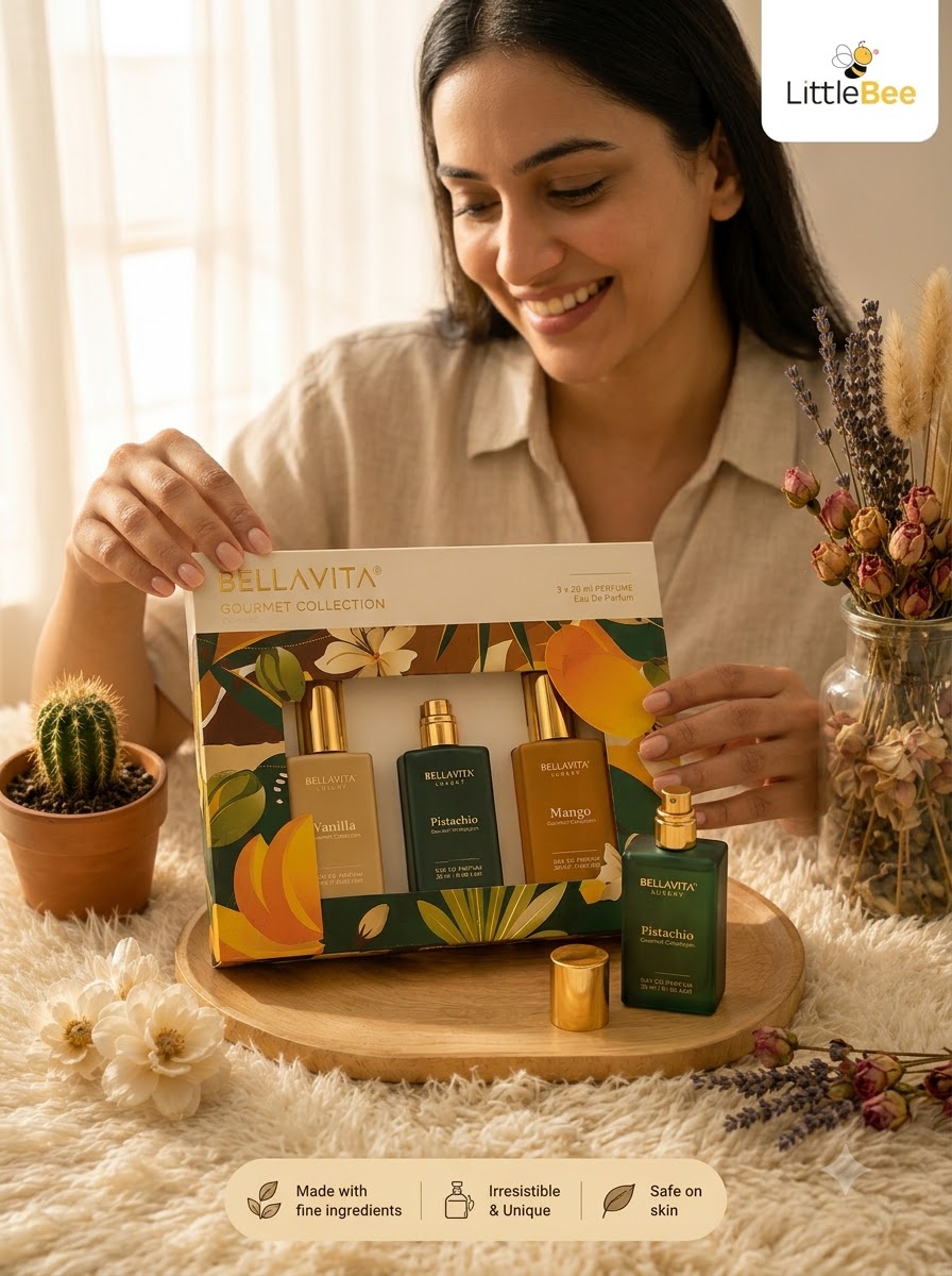 BellaVita Gourmet Collection Perfume Gift Set – Vanilla, Pistachio & Mango | LittleBee