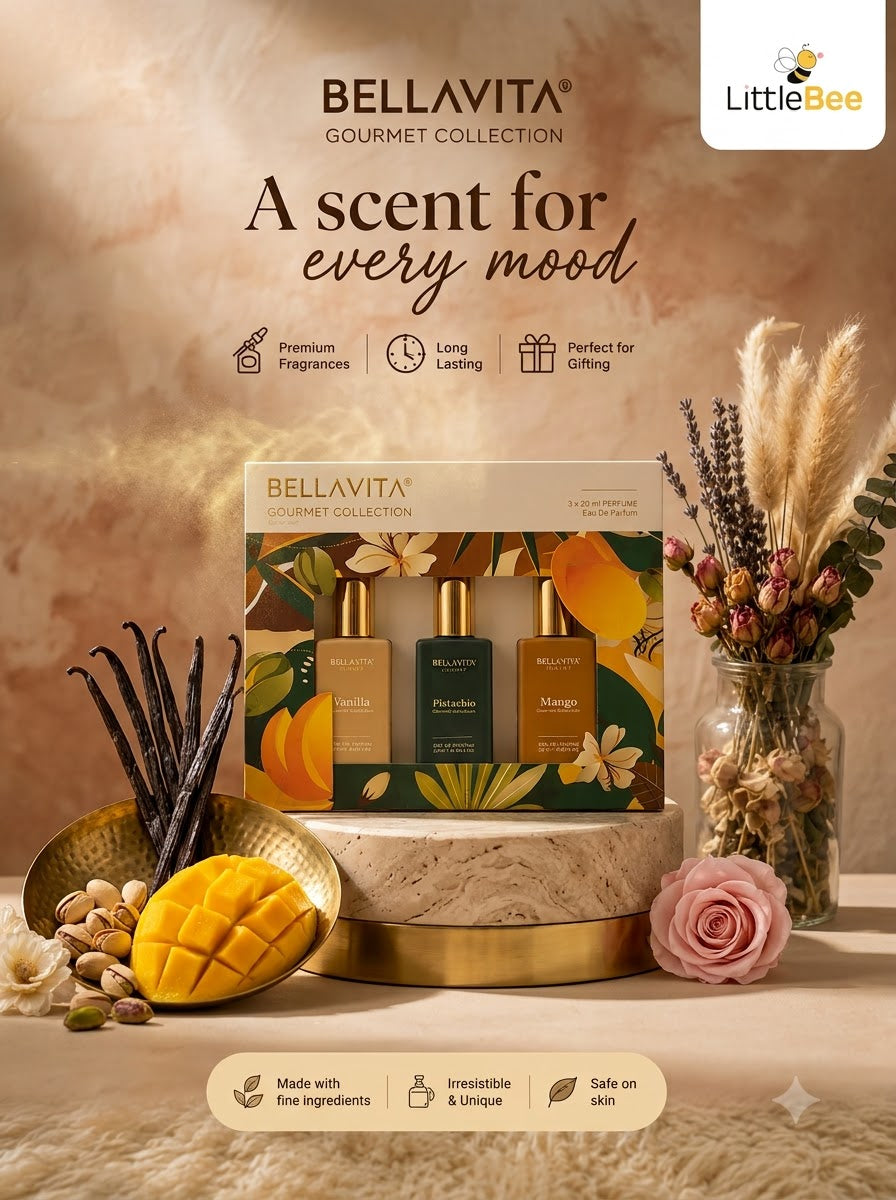 BellaVita Gourmet Collection Perfume Gift Set – Vanilla, Pistachio & Mango | LittleBee