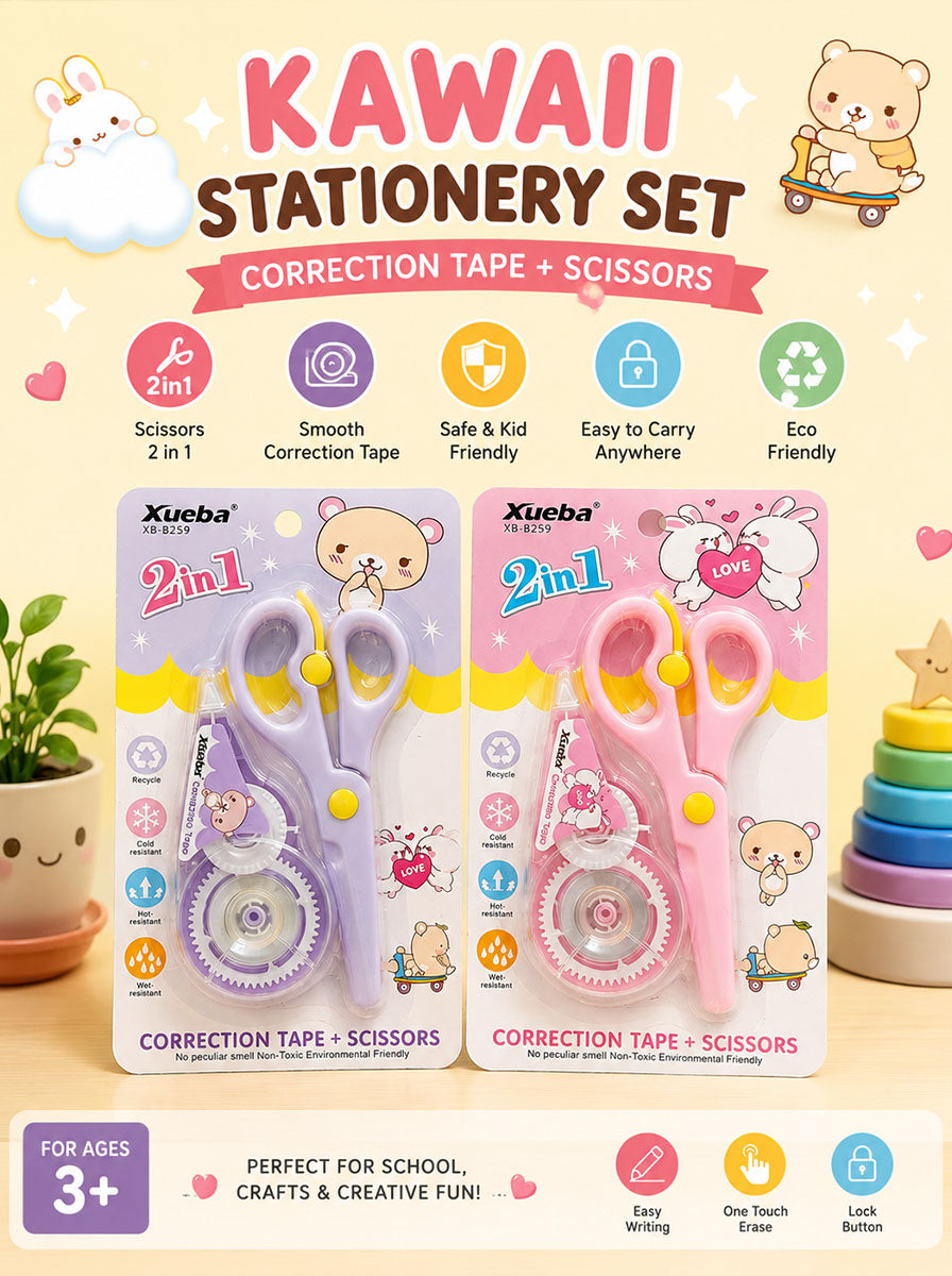 Kawaii 2-in-1 Correction Tape & Scissors | LittleBee