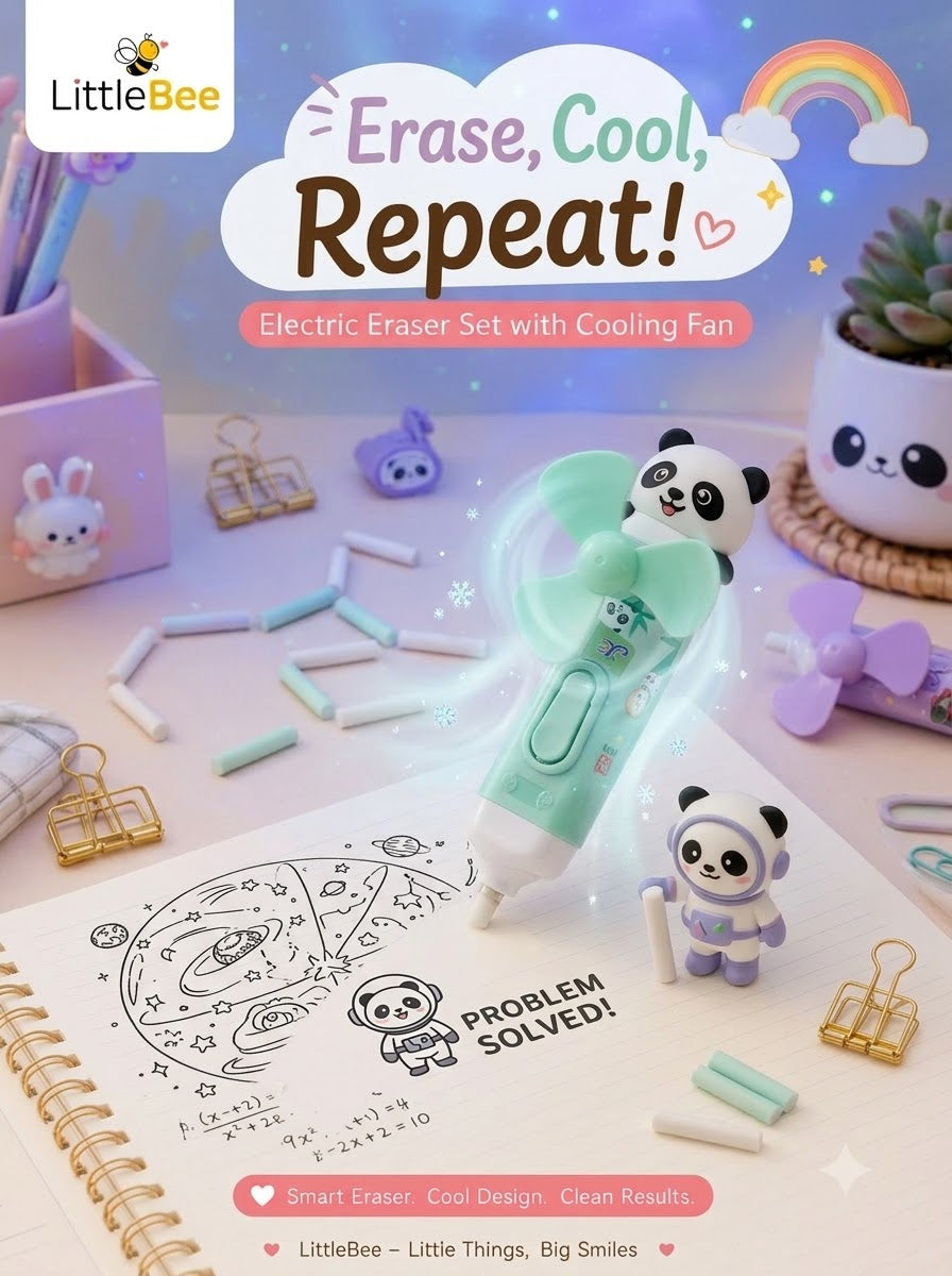 Electric Eraser Set with Cooling Fan | LittleBee