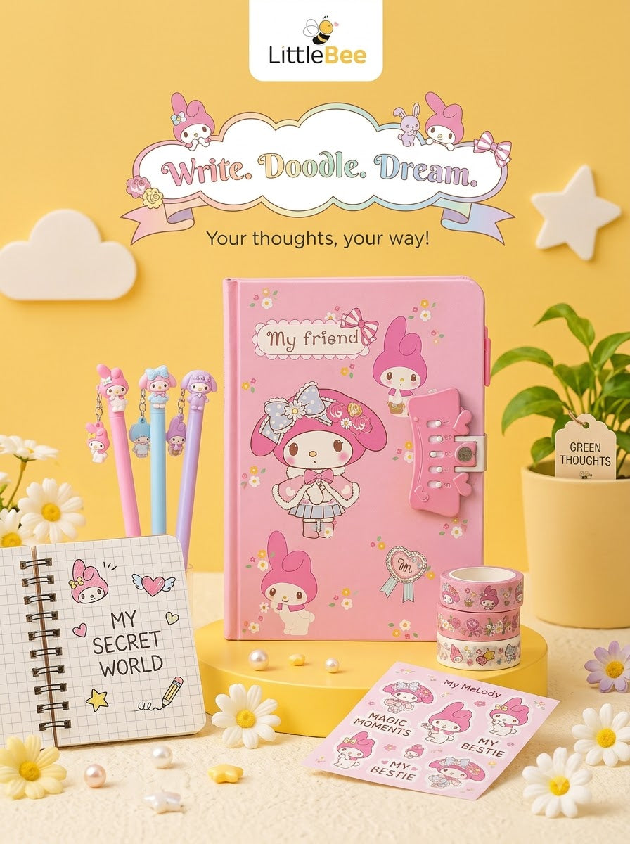 Cute Number Lock Journal with Pen | LittleBee