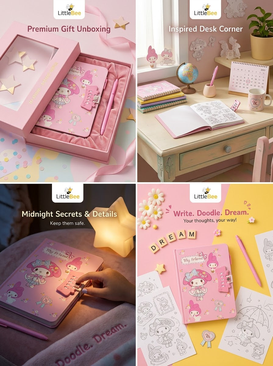 Cute Number Lock Journal with Pen | LittleBee