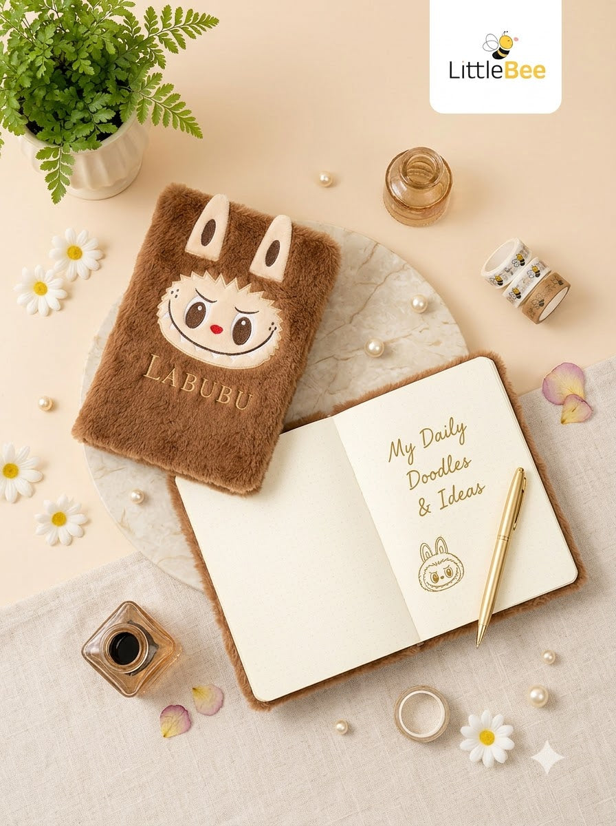 Labubu Plush Furry A5 Journal | LittleBee