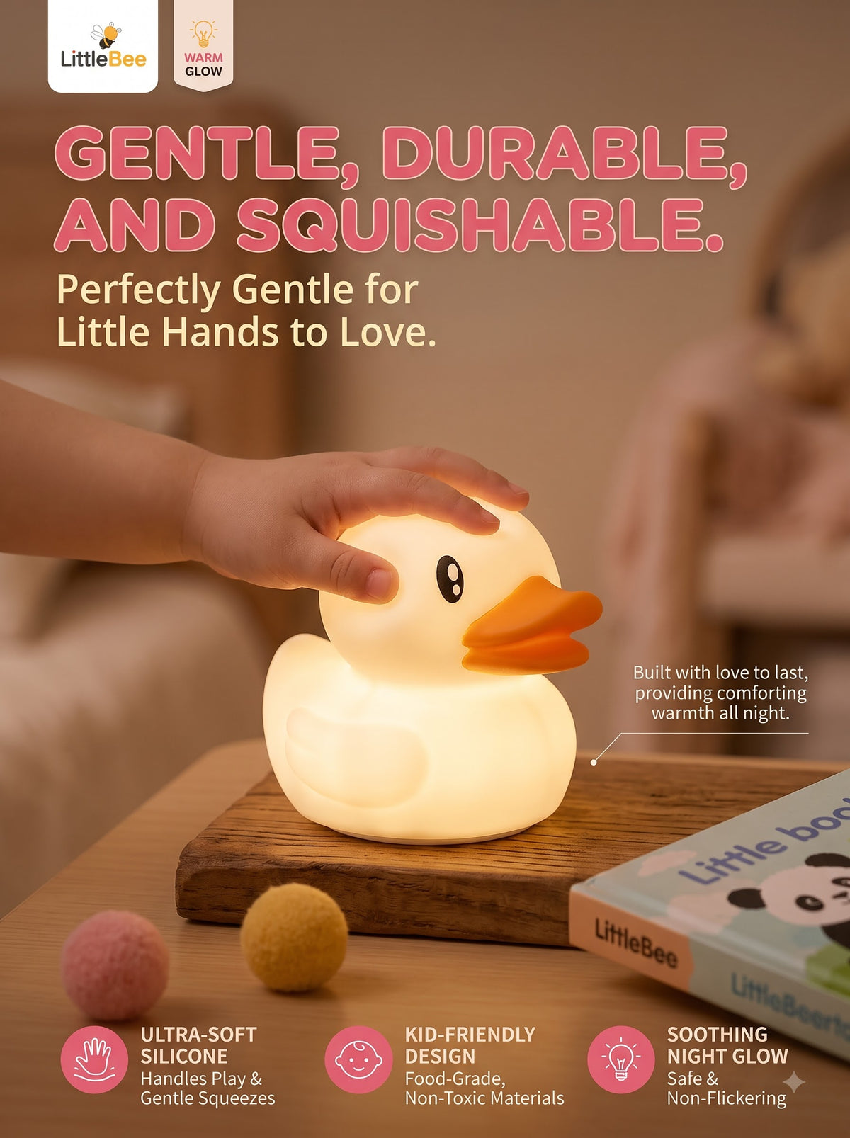 Colour Changing Rechargeable Duck Night Lamp | LittleBee