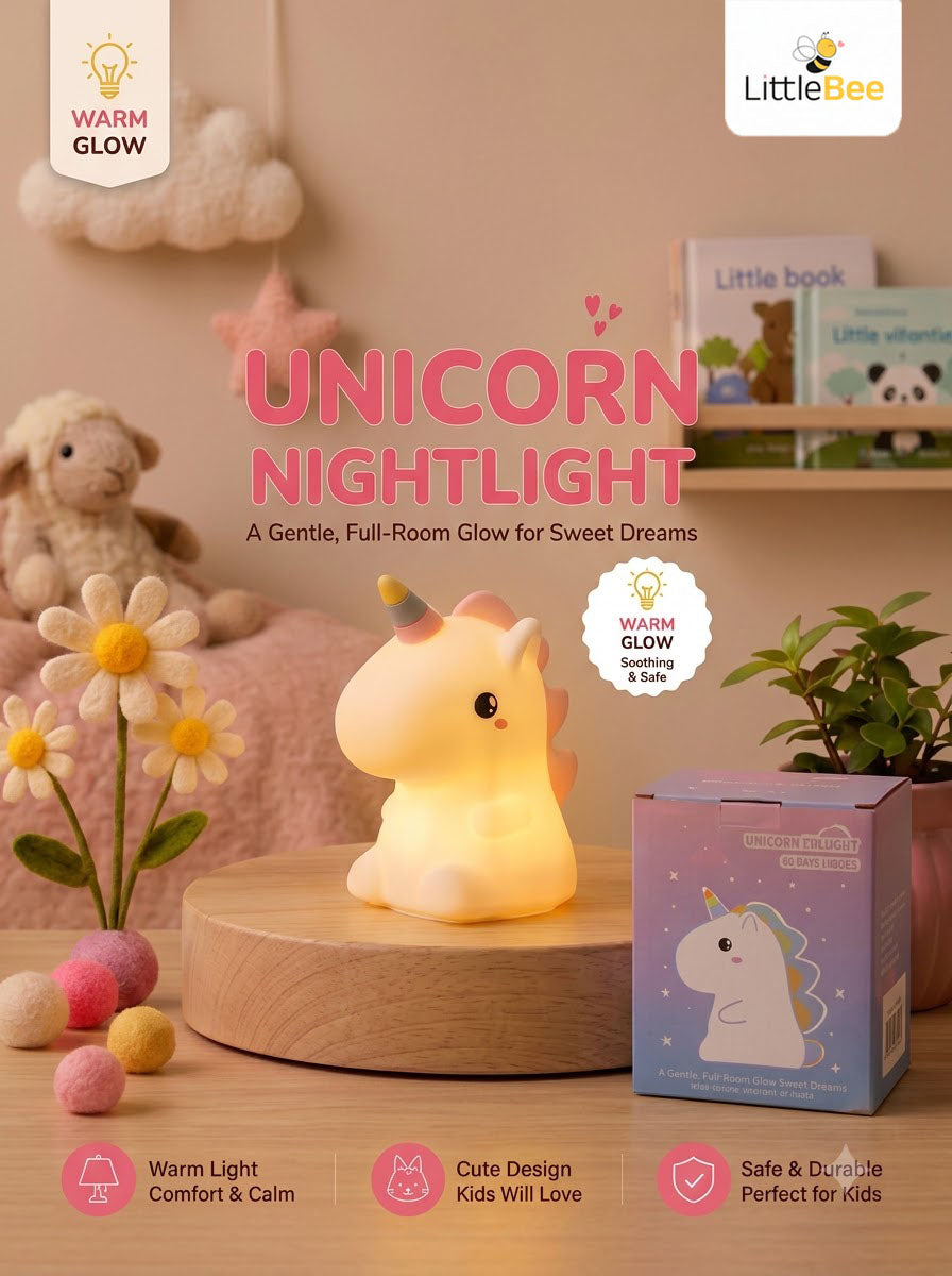 Unicorn Rechargable Silicone Colour Changing Night Lamp |  LittleBee