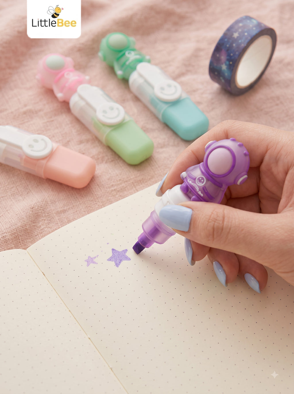 Cute Korean Pastel Highlighter (Pack of 6) | LITTLEBEE