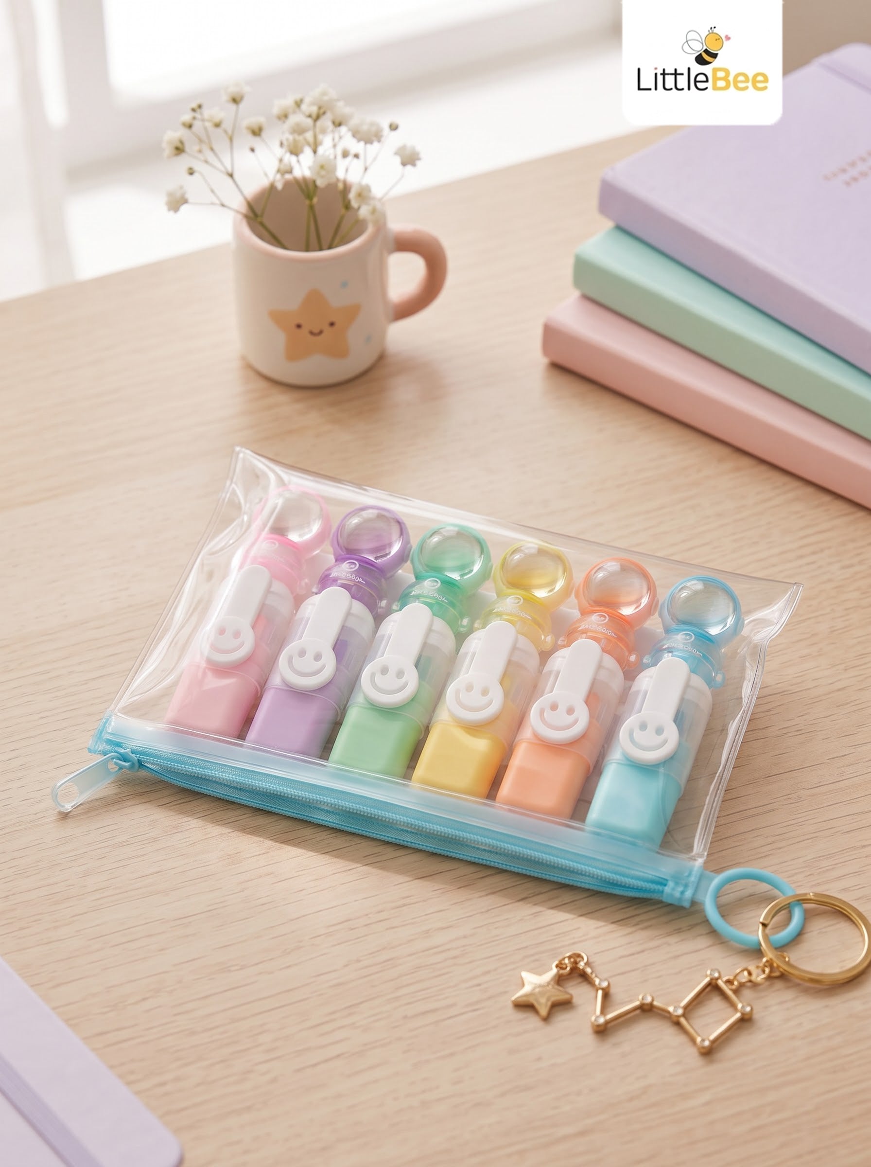 Cute Korean Pastel Highlighter (Pack of 6) | LITTLEBEE