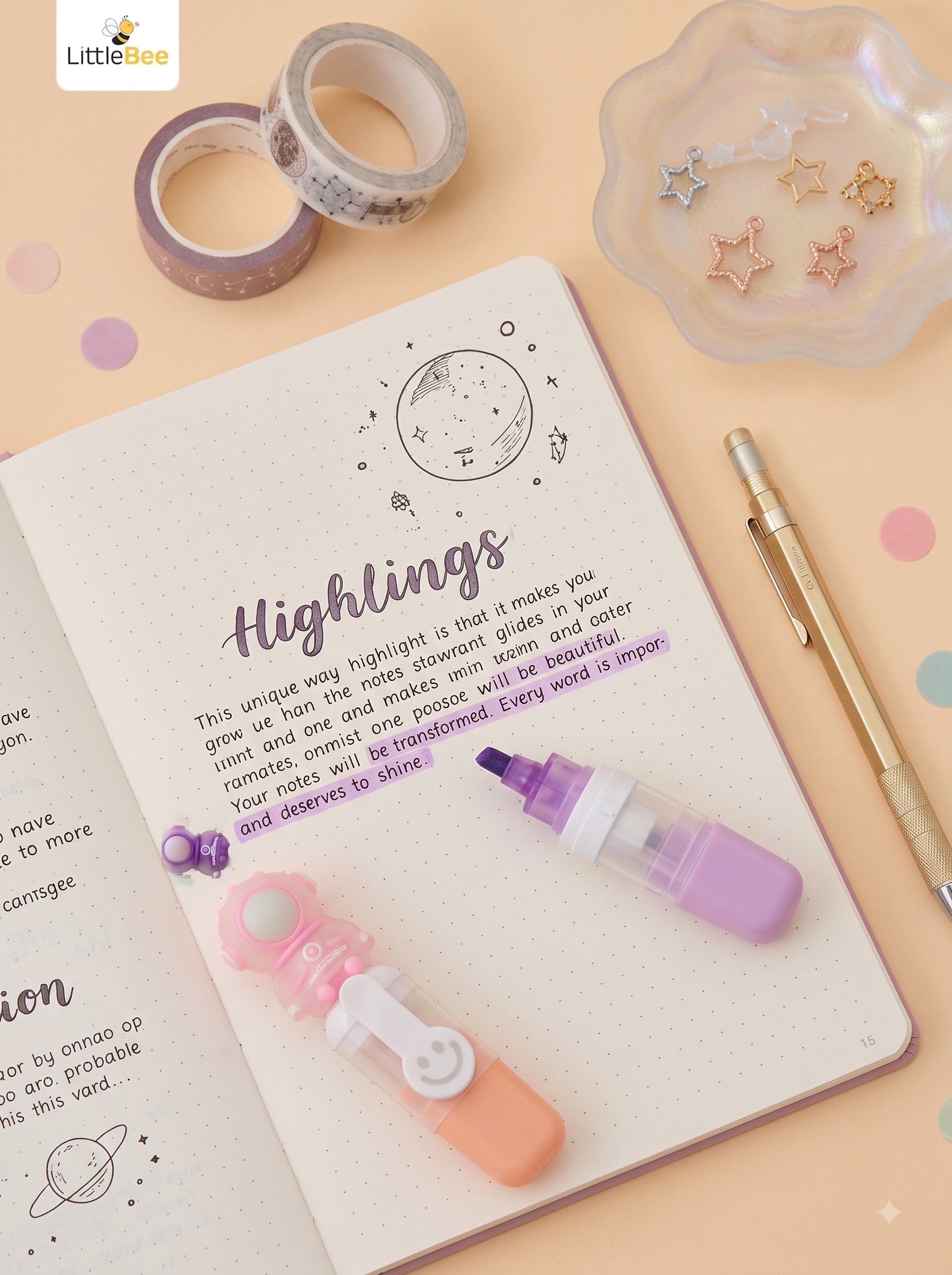Cute Korean Pastel Highlighter (Pack of 6) | LITTLEBEE