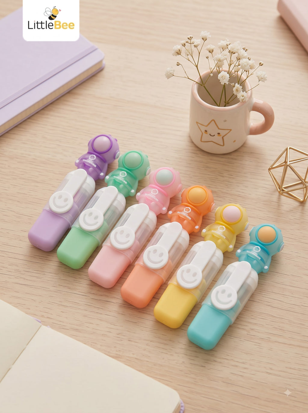 Cute Korean Pastel Highlighter (Pack of 6) | LITTLEBEE